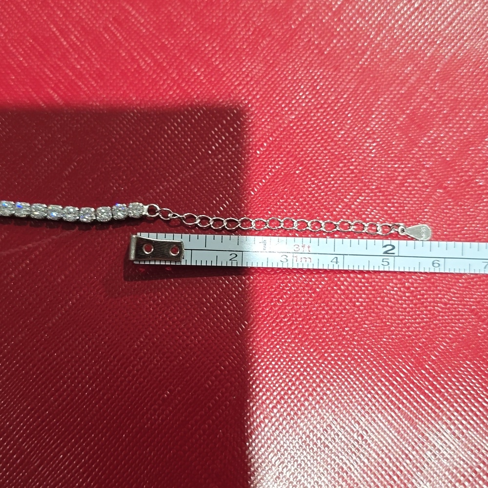 Silver Moissanite Bracelet Adjustable NWT GIFTABLE - Picture 9 of 9